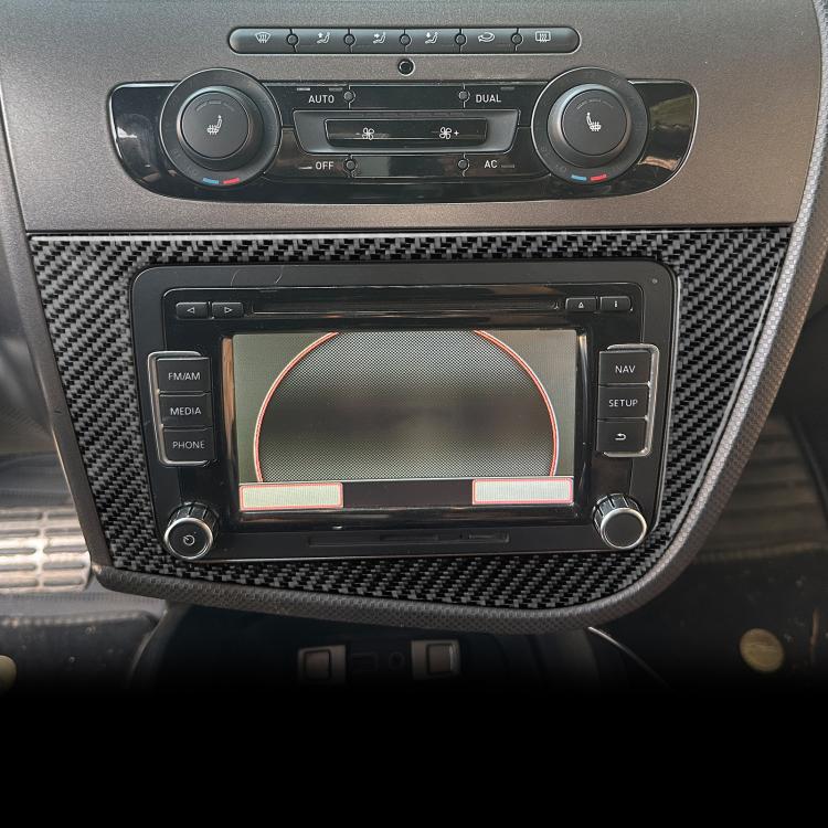 Carbon Fiber Car Center Console Panel Decorative Sticker for SEAT Leon 2005-2012, Center Console Panel, Left Driver, Center Console Panel, Right Driver