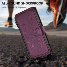 Load image into Gallery viewer, Butterfly Love Flower Multi-card Zipper Wallet Leather Phone Case, For iPhone 18 Pro / 17 Pro, For iPhone 18 Pro Max / 17 Pro Max, For iPhone 17e / 16e, For iPhone 17, For iPhone Air, For iPhone 16 Pro Max