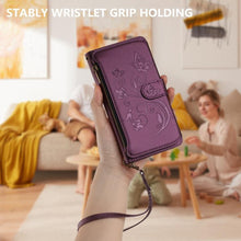 Load image into Gallery viewer, Butterfly Love Flower Multi-card Zipper Wallet Leather Phone Case, For iPhone 18 Pro / 17 Pro, For iPhone 18 Pro Max / 17 Pro Max, For iPhone 17e / 16e, For iPhone 17, For iPhone Air, For iPhone 16 Pro Max