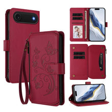 Load image into Gallery viewer, Butterfly Love Flower Multi-card Zipper Wallet Leather Phone Case, For iPhone 17e / 16e, For iPhone 17 Pro Max, For iPhone 17 Pro, For iPhone 17, For iPhone Air, For iPhone 16 Pro Max