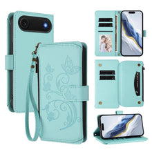 Load image into Gallery viewer, Butterfly Love Flower Multi-card Zipper Wallet Leather Phone Case, For iPhone 17e / 16e, For iPhone 17 Pro Max, For iPhone 17 Pro, For iPhone 17, For iPhone Air, For iPhone 16 Pro Max