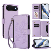 Load image into Gallery viewer, Butterfly Love Flower Multi-card Zipper Wallet Leather Phone Case, For iPhone 17e / 16e, For iPhone 17 Pro Max, For iPhone 17 Pro, For iPhone 17, For iPhone Air, For iPhone 16 Pro Max