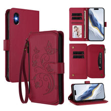 Load image into Gallery viewer, Butterfly Love Flower Multi-card Zipper Wallet Leather Phone Case, For iPhone 11 Pro Max, For iPhone 11, For iPhone 11 Pro, For iPhone X / XS, For iPhone XR, For iPhone XS Max