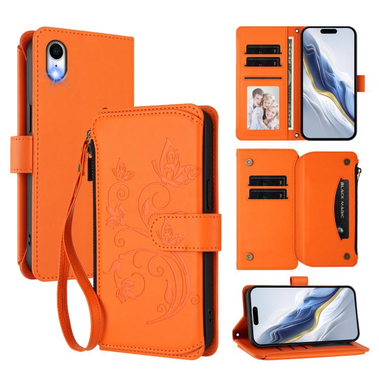 Butterfly Love Flower Multi-card Zipper Wallet Leather Phone Case, For iPhone 11 Pro Max, For iPhone 11, For iPhone 11 Pro, For iPhone X / XS, For iPhone XR, For iPhone XS Max