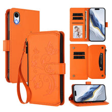 Load image into Gallery viewer, Butterfly Love Flower Multi-card Zipper Wallet Leather Phone Case, For iPhone 11 Pro Max, For iPhone 11, For iPhone 11 Pro, For iPhone X / XS, For iPhone XR, For iPhone XS Max