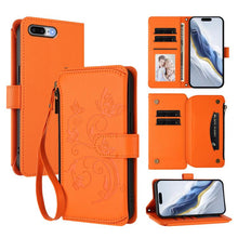 Load image into Gallery viewer, Butterfly Love Flower Multi-card Zipper Wallet Leather Phone Case, For iPhone 7 Plus / 8 Plus
