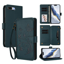 Load image into Gallery viewer, Butterfly Love Flower Multi-card Zipper Wallet Leather Phone Case, For iPhone 7 Plus / 8 Plus
