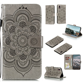 Mandala Embossing Pattern Horizontal Flip PU Leather Case with Holder & Card Slots & Walle & Lanyard