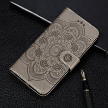Load image into Gallery viewer, Mandala Embossing Pattern Horizontal Flip PU Leather Case with Holder &amp; Card Slots &amp; Walle &amp; Lanyard