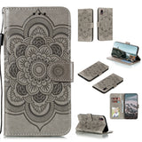 Mandala Embossing Pattern Horizontal Flip PU Leather Case with Holder & Card Slots & Walle & Lanyard