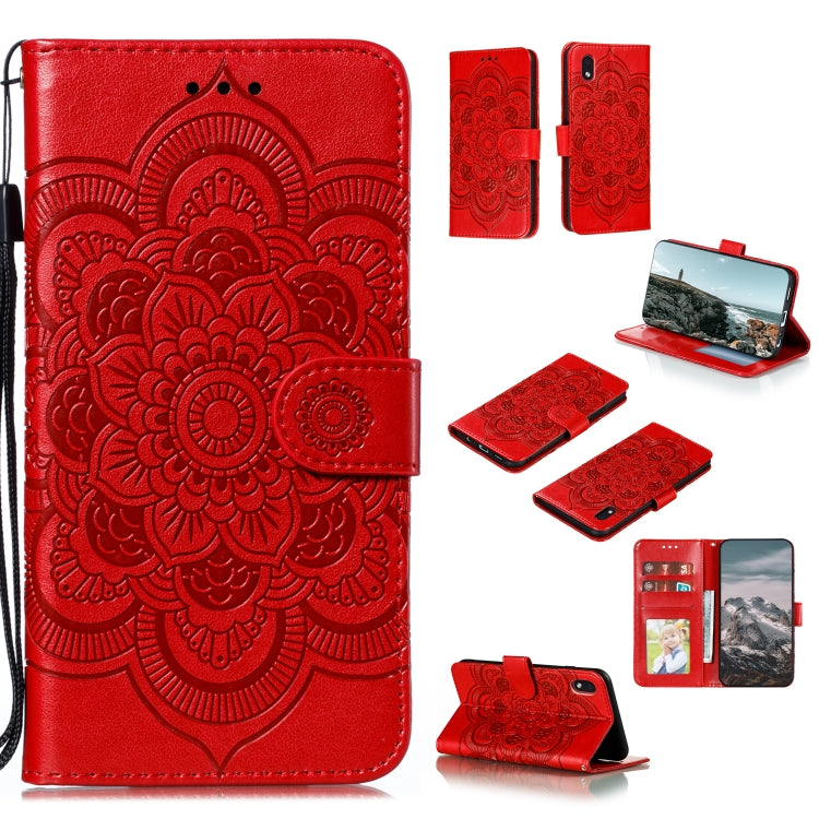 Mandala Embossing Pattern Horizontal Flip PU Leather Case with Holder & Card Slots & Walle & Lanyard