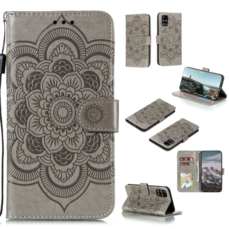 Mandala Embossing Pattern Horizontal Flip PU Leather Case with Holder & Card Slots & Walle & Lanyard