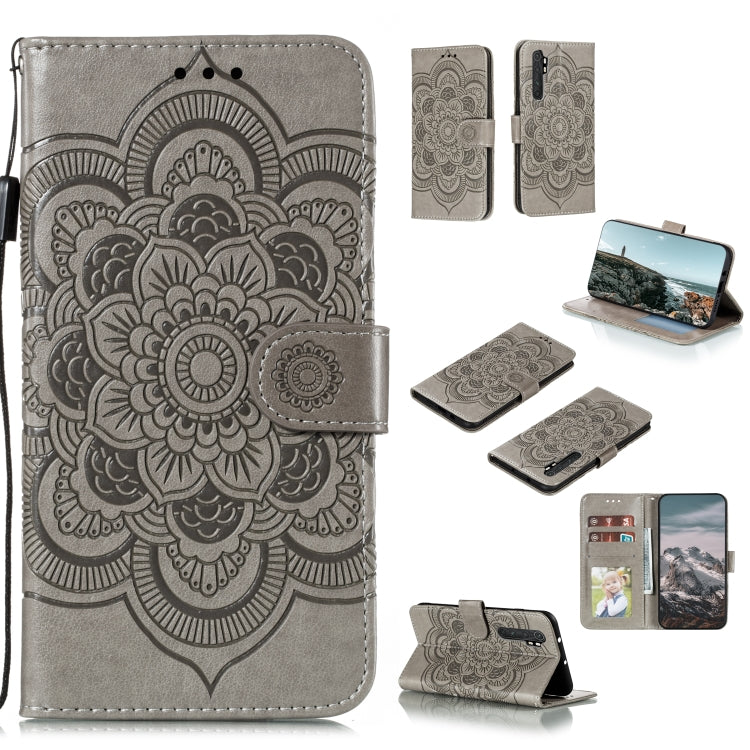 Mandala Embossing Pattern Horizontal Flip PU Leather Case with Holder & Card Slots & Walle & Lanyard