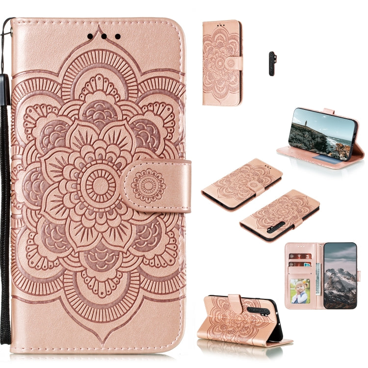 Mandala Embossing Pattern Horizontal Flip PU Leather Case with Holder & Card Slots & Walle & Lanyard