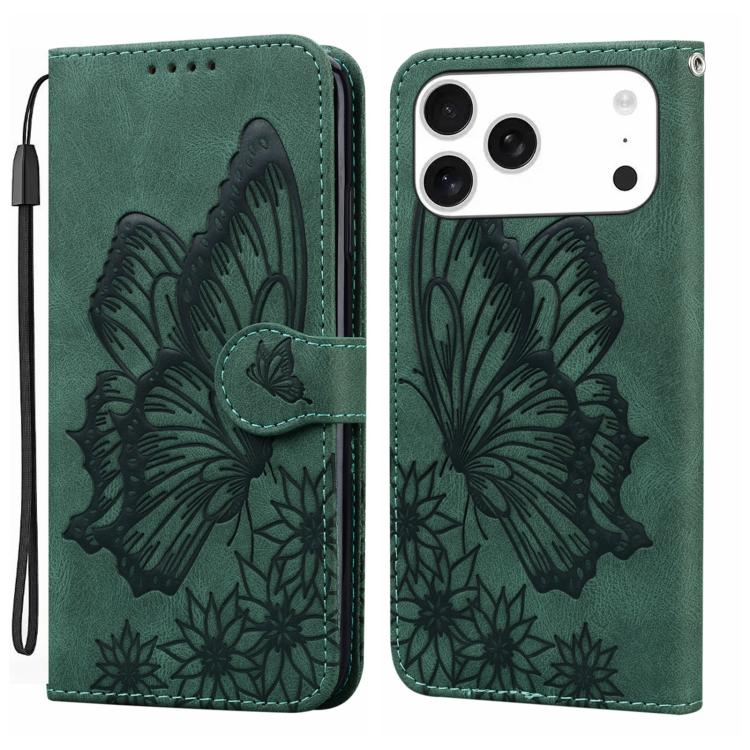 Retro Skin Feel Butterflies Embossing Horizontal Flip Leather Phone Case, For iPhone 18 Pro / 17 Pro, For iPhone 18 Pro Max / 17 Pro Max, For iPhone 17, For iPhone 17 Air
