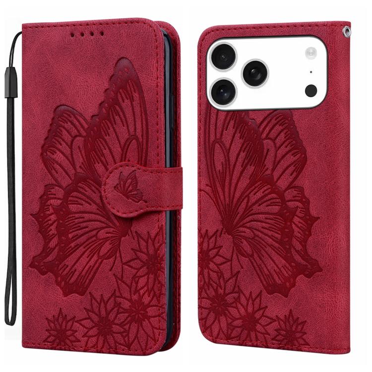 Retro Skin Feel Butterflies Embossing Horizontal Flip Leather Phone Case, For iPhone 18 Pro / 17 Pro, For iPhone 18 Pro Max / 17 Pro Max, For iPhone 17, For iPhone 17 Air
