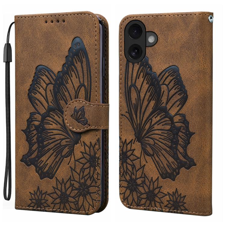 Retro Skin Feel Butterflies Embossing Horizontal Flip Leather Phone Case, For iPhone 18 Pro / 17 Pro, For iPhone 18 Pro Max / 17 Pro Max, For iPhone 17, For iPhone 17 Air