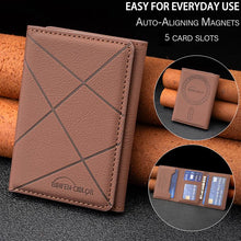 Load image into Gallery viewer, BFK24 Diamond Embossed Magsafe Magnetic Leather Card Bag