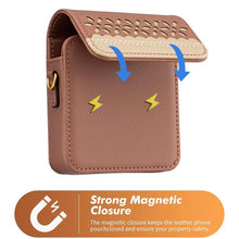 Load image into Gallery viewer, BFB13 BINFEN Color Flowers Crossbody Flip Phone Leather Bag