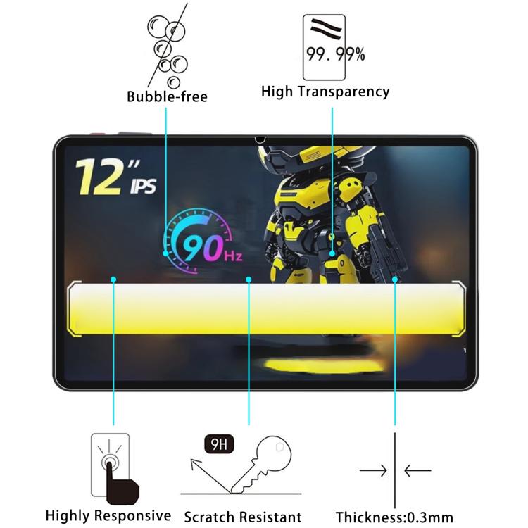 9H 0.3mm Explosion-proof Tempered Glass Film, For SVITO0 P12 12 inch