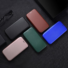 Load image into Gallery viewer, Carbon Fiber Texture Magnetic Horizontal Flip TPU + PC + PU Leather Case with Card Slot, For Galaxy M51 (Side Fingerprint), For DOOGEE N20 Pro