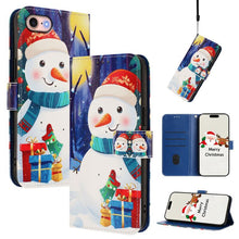 Load image into Gallery viewer, Christmas Series Buckle Leather Phone Case with Hand Strap, For iPhone 14 Pro Max, For iPhone SE 2022 / SE 2020 / 8 / 7, For iPhone 13 Pro Max, For iPhone 13 Pro, For iPhone 13 mini, For iPhone 12 Pro / 12, For iPhone 12 Pro Max, For iPhone 12 mini