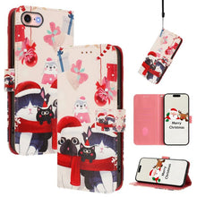 Load image into Gallery viewer, Christmas Series Buckle Leather Phone Case with Hand Strap, For iPhone 14 Pro Max, For iPhone SE 2022 / SE 2020 / 8 / 7, For iPhone 13 Pro Max, For iPhone 13 Pro, For iPhone 13 mini, For iPhone 12 Pro / 12, For iPhone 12 Pro Max, For iPhone 12 mini