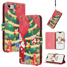 Load image into Gallery viewer, Christmas Series Buckle Leather Phone Case with Hand Strap, For iPhone 14 Pro Max, For iPhone SE 2022 / SE 2020 / 8 / 7, For iPhone 13 Pro Max, For iPhone 13 Pro, For iPhone 13 mini, For iPhone 12 Pro / 12, For iPhone 12 Pro Max, For iPhone 12 mini