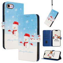 Load image into Gallery viewer, Christmas Series Buckle Leather Phone Case with Hand Strap, For iPhone 14 Pro Max, For iPhone SE 2022 / SE 2020 / 8 / 7, For iPhone 13 Pro Max, For iPhone 13 Pro, For iPhone 13 mini, For iPhone 12 Pro / 12, For iPhone 12 Pro Max, For iPhone 12 mini