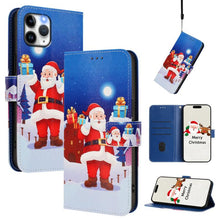 Load image into Gallery viewer, Christmas Series Buckle Leather Phone Case with Hand Strap, For iPhone 14 Pro Max, For iPhone SE 2022 / SE 2020 / 8 / 7, For iPhone 13 Pro Max, For iPhone 13 Pro, For iPhone 13 mini, For iPhone 12 Pro / 12, For iPhone 12 Pro Max, For iPhone 12 mini