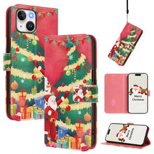 Load image into Gallery viewer, Christmas Series Buckle Leather Phone Case with Hand Strap, For iPhone 14 Pro Max, For iPhone SE 2022 / SE 2020 / 8 / 7, For iPhone 13 Pro Max, For iPhone 13 Pro, For iPhone 13 mini, For iPhone 12 Pro / 12, For iPhone 12 Pro Max, For iPhone 12 mini