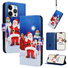 Load image into Gallery viewer, Christmas Series Buckle Leather Phone Case with Hand Strap, For iPhone 14 Pro Max, For iPhone SE 2022 / SE 2020 / 8 / 7, For iPhone 13 Pro Max, For iPhone 13 Pro, For iPhone 13 mini, For iPhone 12 Pro / 12, For iPhone 12 Pro Max, For iPhone 12 mini
