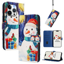Load image into Gallery viewer, Christmas Series Buckle Leather Phone Case with Hand Strap, For iPhone 14 Pro Max, For iPhone SE 2022 / SE 2020 / 8 / 7, For iPhone 13 Pro Max, For iPhone 13 Pro, For iPhone 13 mini, For iPhone 12 Pro / 12, For iPhone 12 Pro Max, For iPhone 12 mini