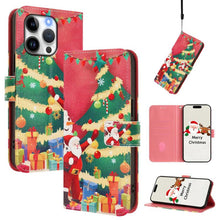 Load image into Gallery viewer, Christmas Series Buckle Leather Phone Case with Hand Strap, For iPhone 14 Pro Max, For iPhone SE 2022 / SE 2020 / 8 / 7, For iPhone 13 Pro Max, For iPhone 13 Pro, For iPhone 13 mini, For iPhone 12 Pro / 12, For iPhone 12 Pro Max, For iPhone 12 mini
