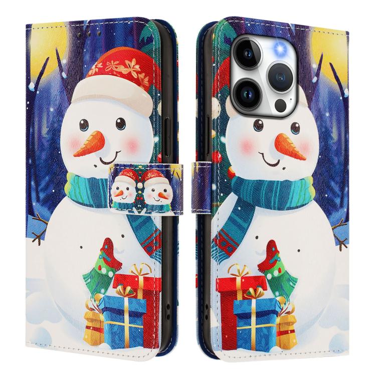 Christmas Series Buckle Leather Phone Case with Hand Strap, For iPhone 14 Pro Max, For iPhone SE 2022 / SE 2020 / 8 / 7, For iPhone 13 Pro Max, For iPhone 13 Pro, For iPhone 13 mini, For iPhone 12 Pro / 12, For iPhone 12 Pro Max, For iPhone 12 mini