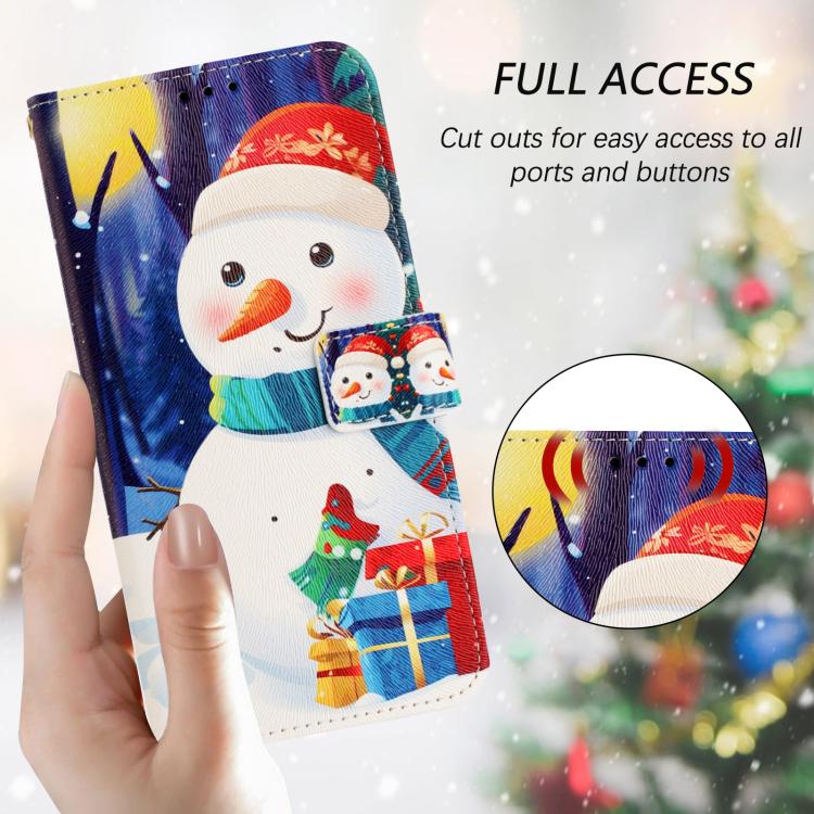 Christmas Series Buckle Leather Phone Case with Hand Strap, For iPhone 14 Pro Max, For iPhone SE 2022 / SE 2020 / 8 / 7, For iPhone 13 Pro Max, For iPhone 13 Pro, For iPhone 13 mini, For iPhone 12 Pro / 12, For iPhone 12 Pro Max, For iPhone 12 mini