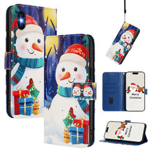 Load image into Gallery viewer, Christmas Series Buckle Leather Phone Case with Hand Strap, For iPhone 11 Pro Max, For iPhone 11, For iPhone 11 Pro, For iPhone XS / X, For iPhone XR, For iPhone XS Max, For iPhone 8 Plus / 7 Plus