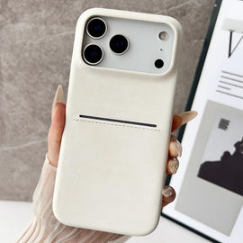 Skin Feel Sheepskin Card Slot Phone Case, For iPhone 18 Pro / 17 Pro, For iPhone 18 Pro Max / 17 Pro Max, For iPhone 17, For iPhone Air, For iPhone 16 Pro Max, For iPhone 16 Pro, For iPhone 16 Plus, For iPhone 16, For iPhone 15 Pro Max