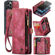 Load image into Gallery viewer, CaseMe-008 Detachable Multifunctional Horizontal Flip Leather Case with Card Slot &amp; Holder &amp; Zipper Wallet &amp; Photo Frame, For iPhone 12 / 12 Pro, For iPhone 12 Pro Max, For iPhone 12 mini