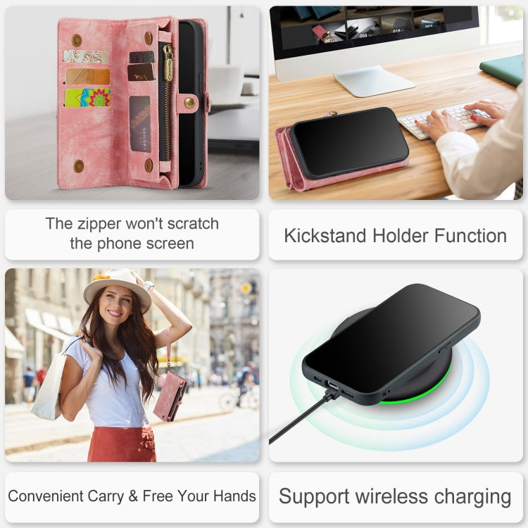 CaseMe-008 Detachable Multifunctional Horizontal Flip Leather Case with Card Slot & Holder & Zipper Wallet & Photo Frame, For iPhone 12 / 12 Pro, For iPhone 12 Pro Max, For iPhone 12 mini