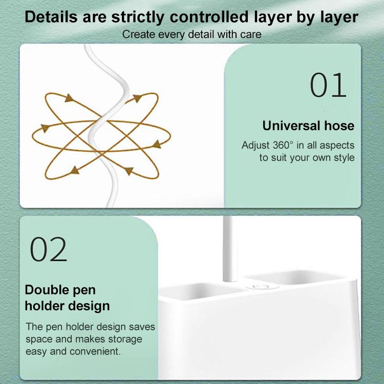 LED 3-color Pen Holder Desk Lamp Smart Voice Control Light