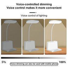 Load image into Gallery viewer, LED 3-color Pen Holder Desk Lamp Smart Voice Control Light