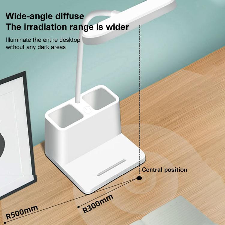 LED 3-color Pen Holder Desk Lamp Smart Voice Control Light