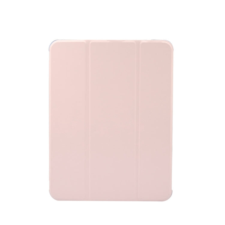 3-folding Electric Pressed Skin Texture Horizontal Flip Shockproof Transparent TPU + PU Leather Case with Holder& Pen Slot & Sleep / Wake-up Function, For iPad Air 2022 / 2020 10.9