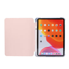 Load image into Gallery viewer, 3-folding Electric Pressed Skin Texture Horizontal Flip Shockproof Transparent TPU + PU Leather Case with Holder&amp; Pen Slot &amp; Sleep / Wake-up Function, For iPad Air 2022 / 2020 10.9