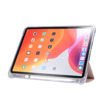 Load image into Gallery viewer, 3-folding Electric Pressed Skin Texture Horizontal Flip Shockproof Transparent TPU + PU Leather Case with Holder&amp; Pen Slot &amp; Sleep / Wake-up Function, For iPad Air 2022 / 2020 10.9