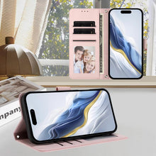 Load image into Gallery viewer, Embossed Heart Cat Leather Phone Case with Hand Strap, For iPhone Air, For iPhone 16 Pro Max, For iPhone 16 Pro, For iPhone 16 Plus