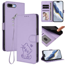 Load image into Gallery viewer, Embossed Heart Cat Leather Phone Case with Hand Strap, For iPhone XR, For iPhone XS Max, For iPhone 7 Plus / 8 Plus