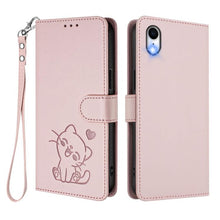 Load image into Gallery viewer, Embossed Heart Cat Leather Phone Case with Hand Strap, For iPhone XR, For iPhone XS Max, For iPhone 7 Plus / 8 Plus