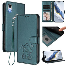 Load image into Gallery viewer, Embossed Heart Cat Leather Phone Case with Hand Strap, For iPhone XR, For iPhone XS Max, For iPhone 7 Plus / 8 Plus